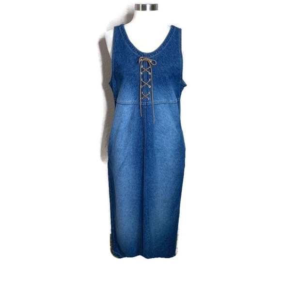 Vintage Shaver Lake Denim Maxi Dress 100% Cotton Small - Picture 1 of 8
